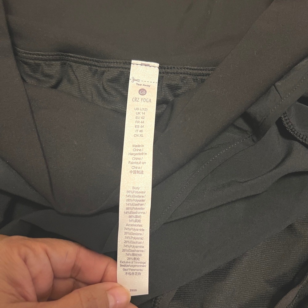 CRZ YOGA Women's Black Running Athletic Workout Shorts Size L - Picture 6 of 6